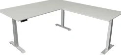 Kerkmann Move4 Elektrisch hoogteverstelbaar Zit-sta-bureau Lichtgrijs T-voet 2000 (B) x 2.200 (D) x 1290 (H) mm Hout, Metaal