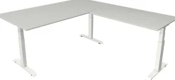 Kerkmann Move4 Elektrisch hoogteverstelbaar Zit-sta-bureau Lichtgrijs T-voet 2000 (B) x 2.200 (D) x 1290 (H) mm Hout, Metaal