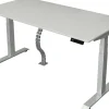 Kerkmann Move4 Elektrisch hoogteverstelbaar Zit-sta-bureau Lichtgrijs T-voet 1600 (B) x 800 (D) x 1290 (H) mm Hout, Metaal