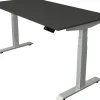 Kerkmann Move4 Elektrisch hoogteverstelbaar Zit-sta-bureau Antraciet T-voet 1600 (B) x 800 (D) x 1290 (H) mm Hout, Metaal