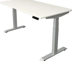Kerkmann Move4 Elektrisch hoogteverstelbaar Zit-sta-bureau Wit T-voet 1600 (B) x 800 (D) x 1290 (H) mm Hout, Metaal