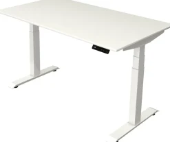 Kerkmann Move4 Elektrisch hoogteverstelbaar Zit-sta-bureau Wit T-voet 1400 (B) x 800 (D) x 1290 (H) mm Hout, Metaal