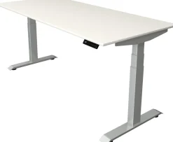 Kerkmann Move4 Elektrisch hoogteverstelbaar Zit-sta-bureau Wit T-voet 1800 (B) x 800 (D) x 1290 (H) mm Hout, Metaal