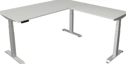 Kerkmann Move4 Elektrisch hoogteverstelbaar Zit-sta-bureau Lichtgrijs T-voet 1800 (B) x 1.800 (D) x 1290 (H) mm Hout, Metaal