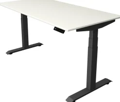 Kerkmann Move4 Elektrisch hoogteverstelbaar Zit-sta-bureau Wit T-voet 1600 (B) x 800 (D) x 1290 (H) mm Hout, Metaal