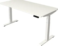 Kerkmann Move4 Elektrisch hoogteverstelbaar Zit-sta-bureau Wit T-voet 1600 (B) x 800 (D) x 1290 (H) mm Hout, Metaal