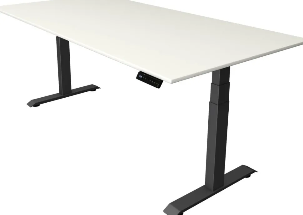 Kerkmann Move4 Elektrisch hoogteverstelbaar Zit-sta-bureau Wit T-voet 2000 (B) x 1.000 (D) x 1290 (H) mm Hout, Metaal