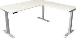 Kerkmann Move4 Elektrisch hoogteverstelbaar Zit-sta-bureau Wit T-voet 1800 (B) x 1.800 (D) x 1290 (H) mm Hout, Metaal