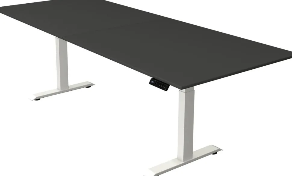 Kerkmann Move4 Elektrisch hoogteverstelbaar Zit-sta-bureau Antraciet T-voet 2500 (B) x 1.000 (D) x 1290 (H) mm Hout, Metaal