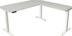 Kerkmann Move4 Elektrisch hoogteverstelbaar Zit-sta-bureau Lichtgrijs T-voet 1800 (B) x 1.800 (D) x 1290 (H) mm Hout, Metaal