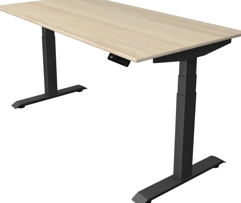 Kerkmann Move4 Elektrisch hoogteverstelbaar Zit-sta-bureau Esdoorn T-voet 1600 (B) x 800 (D) x 1290 (H) mm Hout, Metaal