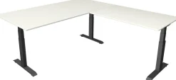 Kerkmann Move4 Elektrisch hoogteverstelbaar Zit-sta-bureau Wit T-voet 2000 (B) x 2.200 (D) x 1290 (H) mm Hout, Metaal