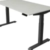 Kerkmann Move4 Elektrisch hoogteverstelbaar Zit-sta-bureau Lichtgrijs T-voet 1600 (B) x 800 (D) x 1290 (H) mm Hout, Metaal