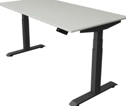 Kerkmann Move4 Elektrisch hoogteverstelbaar Zit-sta-bureau Lichtgrijs T-voet 1600 (B) x 800 (D) x 1290 (H) mm Hout, Metaal