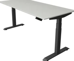 Kerkmann Move4 Elektrisch hoogteverstelbaar Zit-sta-bureau Lichtgrijs T-voet 1800 (B) x 800 (D) x 1290 (H) mm Hout, Metaal