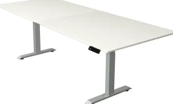 Kerkmann Move4 Elektrisch hoogteverstelbaar Zit-sta-bureau Wit T-voet 2500 (B) x 1.000 (D) x 1290 (H) mm Hout, Metaal