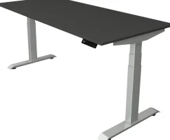 Kerkmann Move4 Elektrisch hoogteverstelbaar Zit-sta-bureau Antraciet T-voet 1800 (B) x 800 (D) x 1290 (H) mm Hout, Metaal