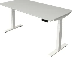 Kerkmann Move4 Elektrisch hoogteverstelbaar Zit-sta-bureau Lichtgrijs T-voet 1600 (B) x 800 (D) x 1290 (H) mm Hout, Metaal