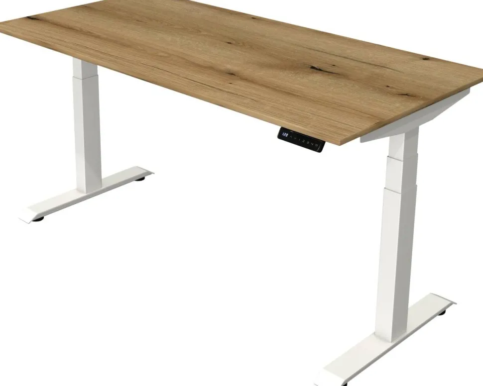 Kerkmann Move4 Elektrisch hoogteverstelbaar Zit-sta-bureau Eiken T-voet 1600 (B) x 800 (D) x 1290 (H) mm Hout, Metaal