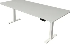 Kerkmann Move4 Elektrisch hoogteverstelbaar Zit-sta-bureau Lichtgrijs T-voet 2250 (B) x 1.000 (D) x 1290 (H) mm Hout, Metaal