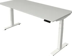 Kerkmann Move4 Elektrisch hoogteverstelbaar Zit-sta-bureau Lichtgrijs T-voet 1800 (B) x 800 (D) x 1290 (H) mm Hout, Metaal