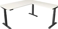 Kerkmann Move4 Elektrisch hoogteverstelbaar Zit-sta-bureau Wit T-voet 1800 (B) x 1.800 (D) x 1290 (H) mm Hout, Metaal