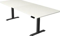 Kerkmann Move4 Elektrisch hoogteverstelbaar Zit-sta-bureau Wit T-voet 2500 (B) x 1.000 (D) x 1290 (H) mm Hout, Metaal