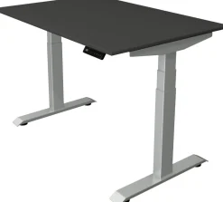 Kerkmann Move4 Elektrisch hoogteverstelbaar Zit-sta-bureau Antraciet T-voet 1200 (B) x 800 (D) x 1290 (H) mm Hout, Metaal