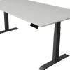 Kerkmann Move4 Elektrisch hoogteverstelbaar Zit-sta-bureau Lichtgrijs T-voet 2000 (B) x 1.000 (D) x 1290 (H) mm Hout, Metaal