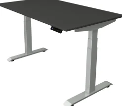 Kerkmann Move4 Elektrisch hoogteverstelbaar Zit-sta-bureau Antraciet T-voet 1400 (B) x 800 (D) x 1290 (H) mm Hout, Metaal