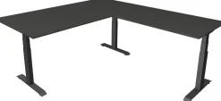 Kerkmann Move4 Elektrisch hoogteverstelbaar Zit-sta-bureau Antraciet T-voet 2000 (B) x 2.200 (D) x 1290 (H) mm Hout, Metaal