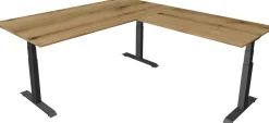 Kerkmann Move4 Elektrisch hoogteverstelbaar Zit-sta-bureau Eiken T-voet 2000 (B) x 2.200 (D) x 1290 (H) mm Hout, Metaal