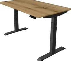 Kerkmann Move4 Elektrisch hoogteverstelbaar Zit-sta-bureau Eiken T-voet 1400 (B) x 800 (D) x 1290 (H) mm Hout, Metaal