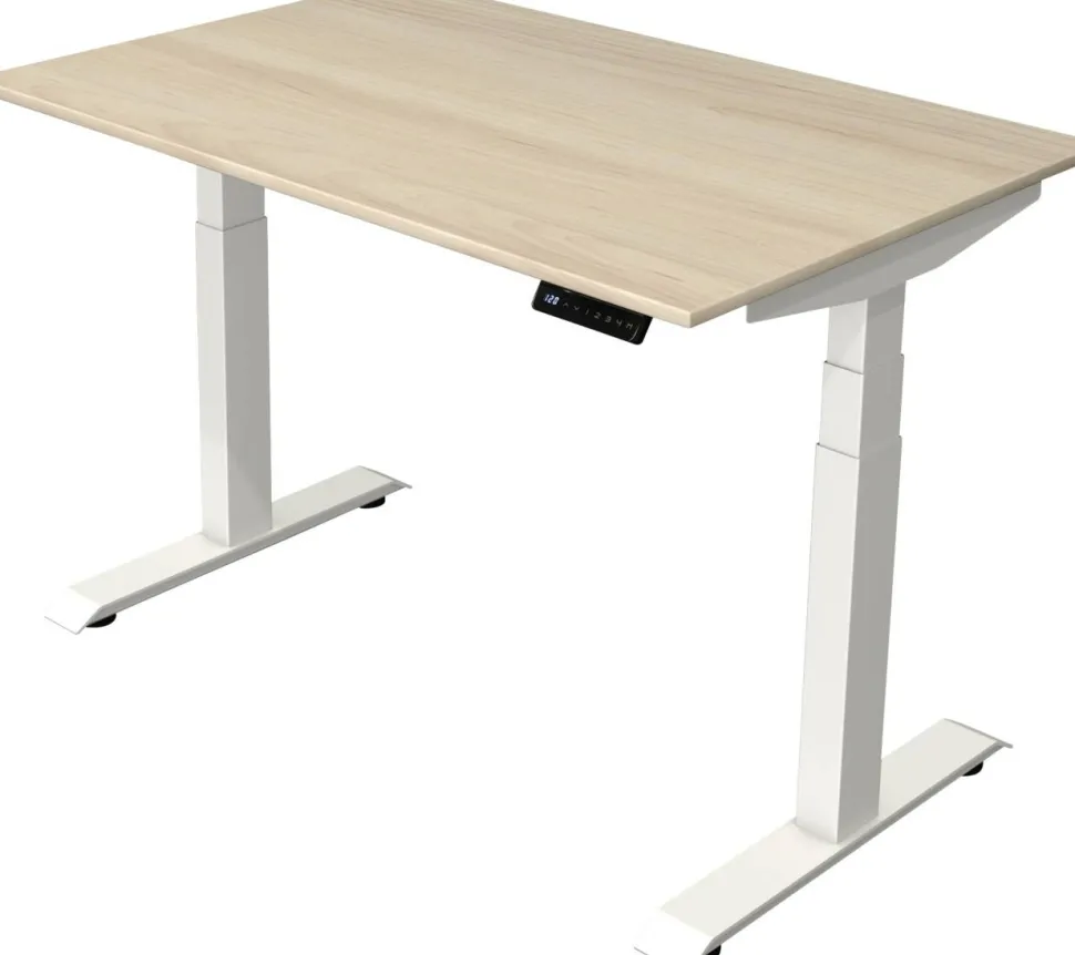 Kerkmann Move4 Elektrisch hoogteverstelbaar Zit-sta-bureau Esdoorn T-voet 1200 (B) x 800 (D) x 1290 (H) mm Hout, Metaal