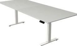 Kerkmann Move4 Elektrisch hoogteverstelbaar Zit-sta-bureau Lichtgrijs T-voet 2500 (B) x 1.000 (D) x 1290 (H) mm Hout, Metaal
