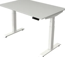 Kerkmann Move4 Elektrisch hoogteverstelbaar Zit-sta-bureau Lichtgrijs T-voet 1200 (B) x 800 (D) x 1290 (H) mm Hout, Metaal