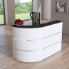 Kerkmann Receptietafel Antraciet, wit 1.800 x 800 x 1.100 mm