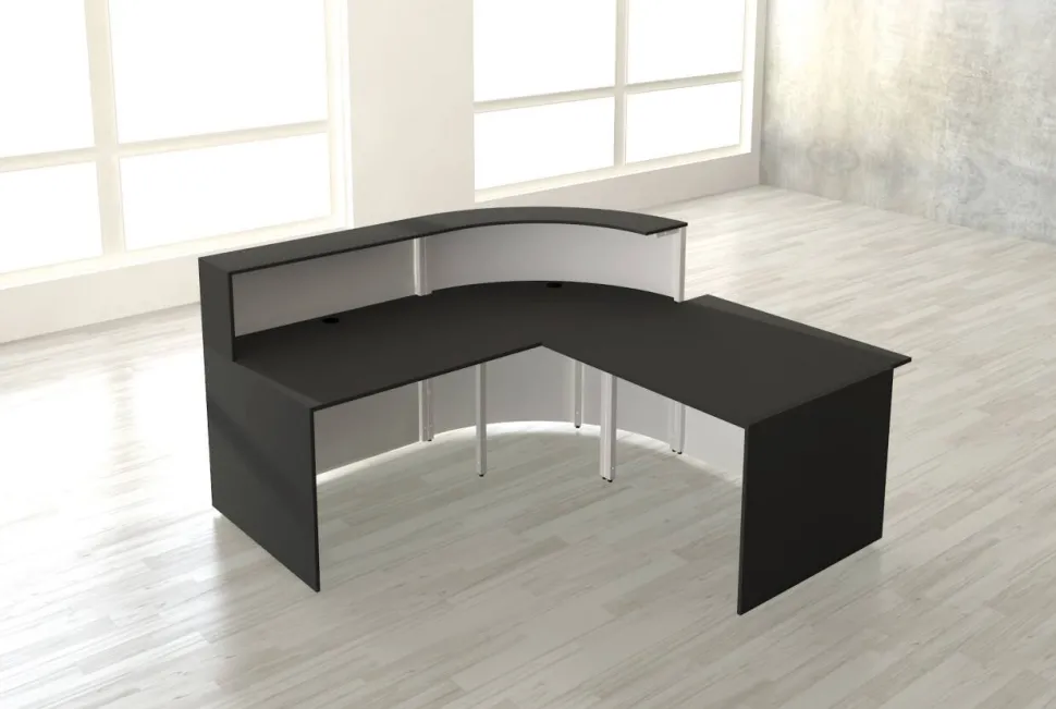 Kerkmann Receptietafel Antraciet, wit 1.950 x 1.800 x 1.100 mm