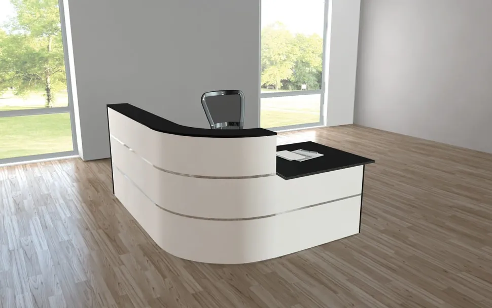 Kerkmann Receptietafel Antraciet, wit 1.950 x 1.800 x 1.100 mm