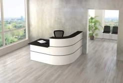 Kerkmann Receptietafel Antraciet, wit 1.950 x 1.800 x 1.100 mm