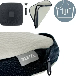 Leitz Ergo Actieve wiebel stoelkussen 6540 washbare stoffen hoes 360 x 360 x 55 mm lichtgrijs