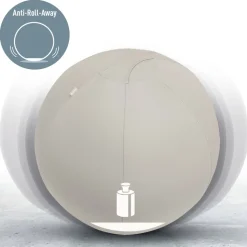 Leitz Ergo Actieve Zitbal 6542 Anti-rol design Handvat Wasbare hoes 65 cm tot 150 kg Lichtgrijs