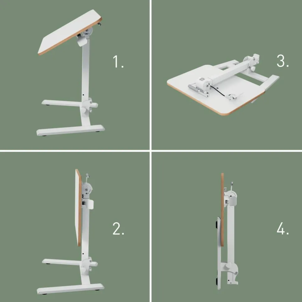 Leitz Ergo Compact Inklapbaar Zit-Sta Bureau 6588 In hoogte verstelbaar 65 x 74-109 x 46 cm, Wit