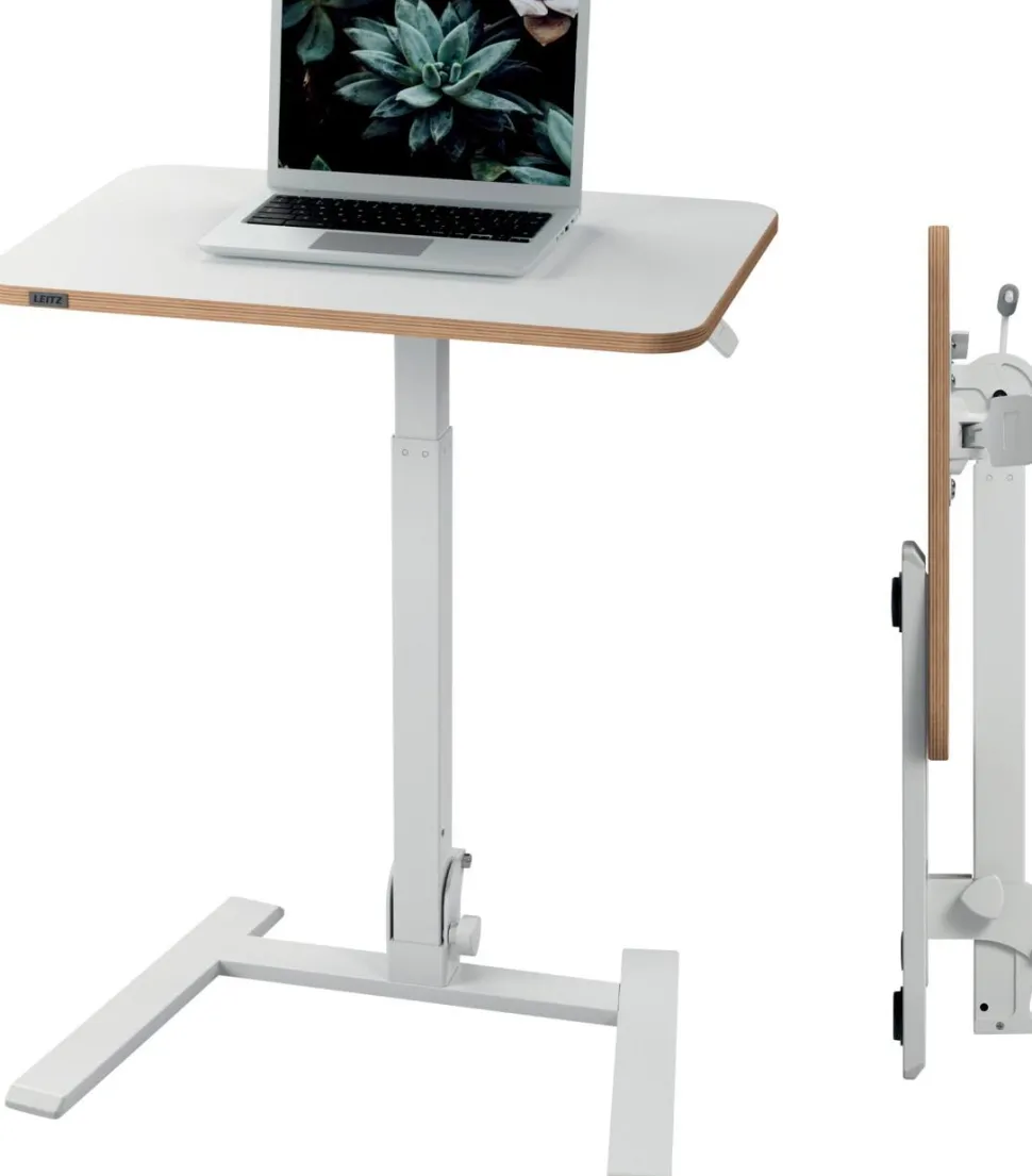 Leitz Ergo Compact Inklapbaar Zit-Sta Bureau 6588 In hoogte verstelbaar 65 x 74-109 x 46 cm, Wit