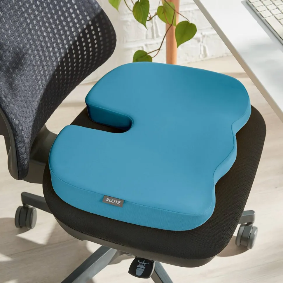 Leitz Ergo Cosy Ergonomisch stoelkussen 5284 van Schuim met wasbare hoes 455 x 75 x 355 mm Blauw