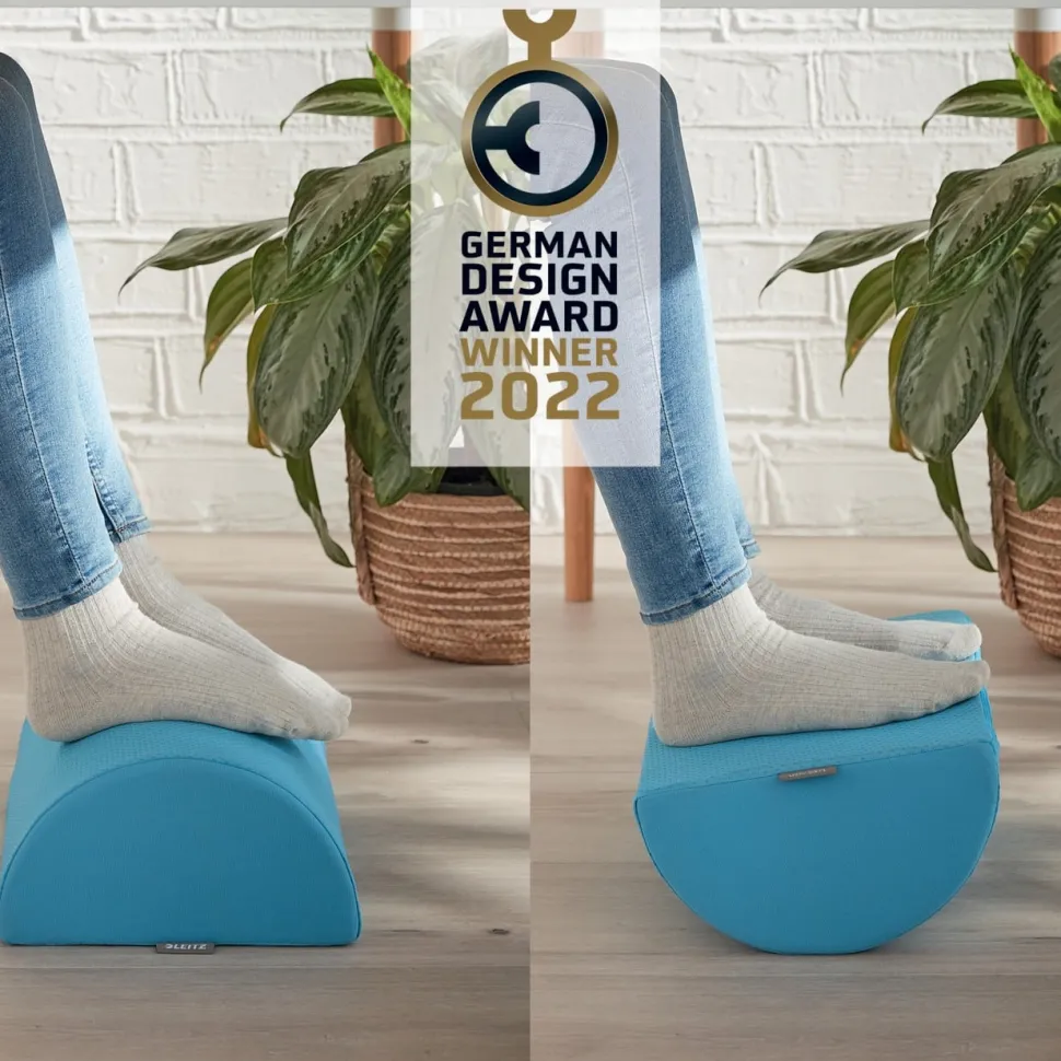 Leitz Ergo Cosy Ergonomische voetensteun 5371 Schuim met wasbare hoes 405 x 140 x 260 mm Blauw