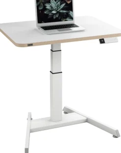 Leitz Ergo Elektrisch in hoogte verstelbaar compact zit-sta-bureau 6534 met sta-op herinneringsfunctie staal, hout 80 x 65-130 x 60 cm