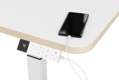 Leitz Ergo Elektrisch in hoogte verstelbaar compact zit-sta-bureau 6534 met sta-op herinneringsfunctie staal, hout 80 x 65-130 x 60 cm