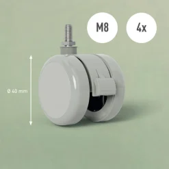 Leitz Zwenkwieltjes 5374 voor Leitz Ergo Elektrisch Zit-Sta Bureau 6534