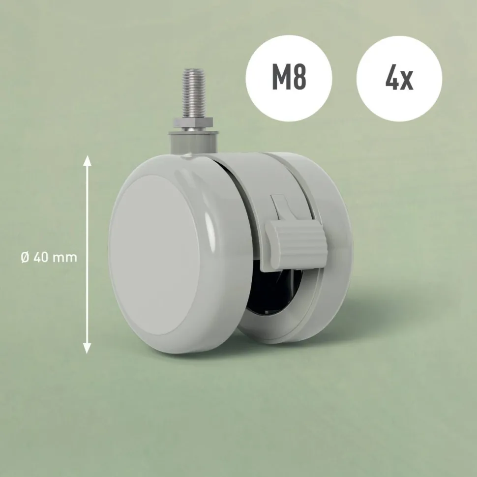 Leitz Zwenkwieltjes 5374 voor Leitz Ergo Elektrisch Zit-Sta Bureau 6534
